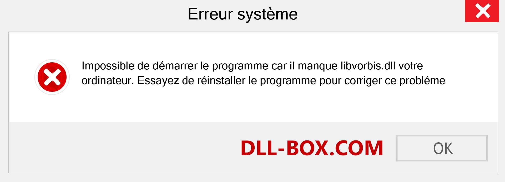 Le fichier libvorbis.dll est manquant ?. Télécharger pour Windows 7, 8, 10 - Correction de l'erreur manquante libvorbis dll sur Windows, photos, images